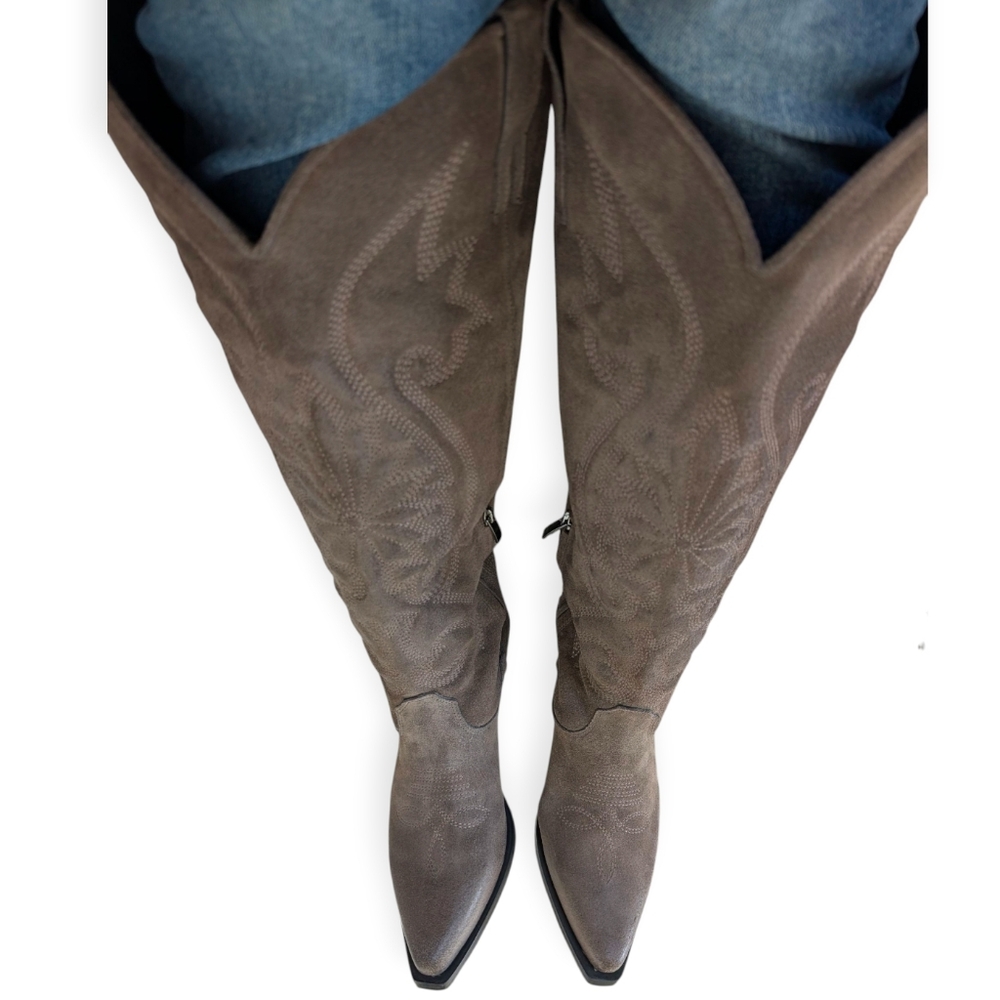 Italian Shoemakers Sundance Grey Quilted Sojourn Western Boots